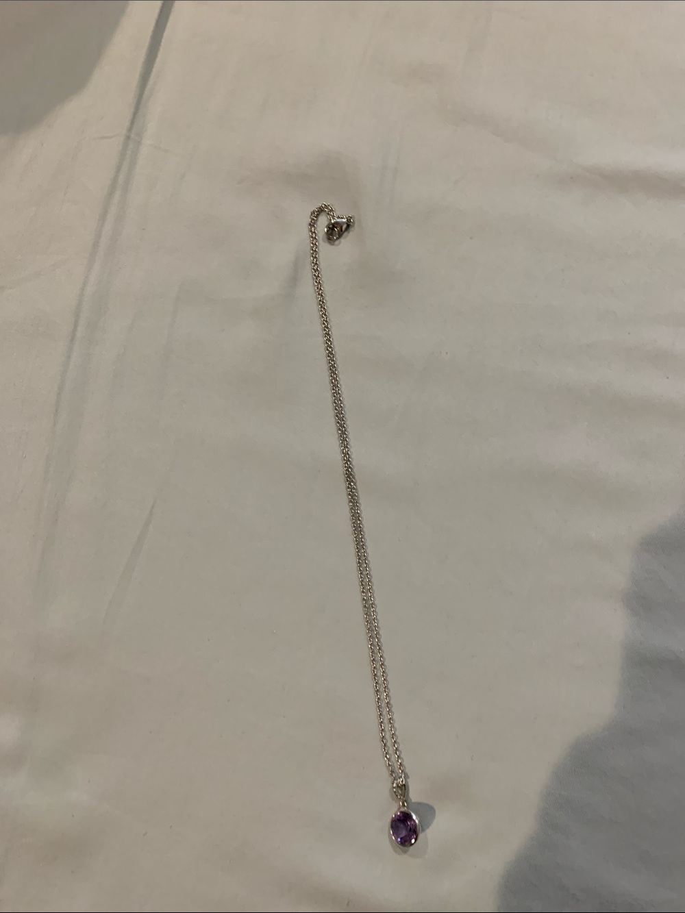 Judith Ripka Silver Necklace with amethyst Gemstone Pendant